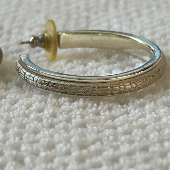 Ralph Lauren Hoop Earrings Silver/Gold - Picture 4 of 5